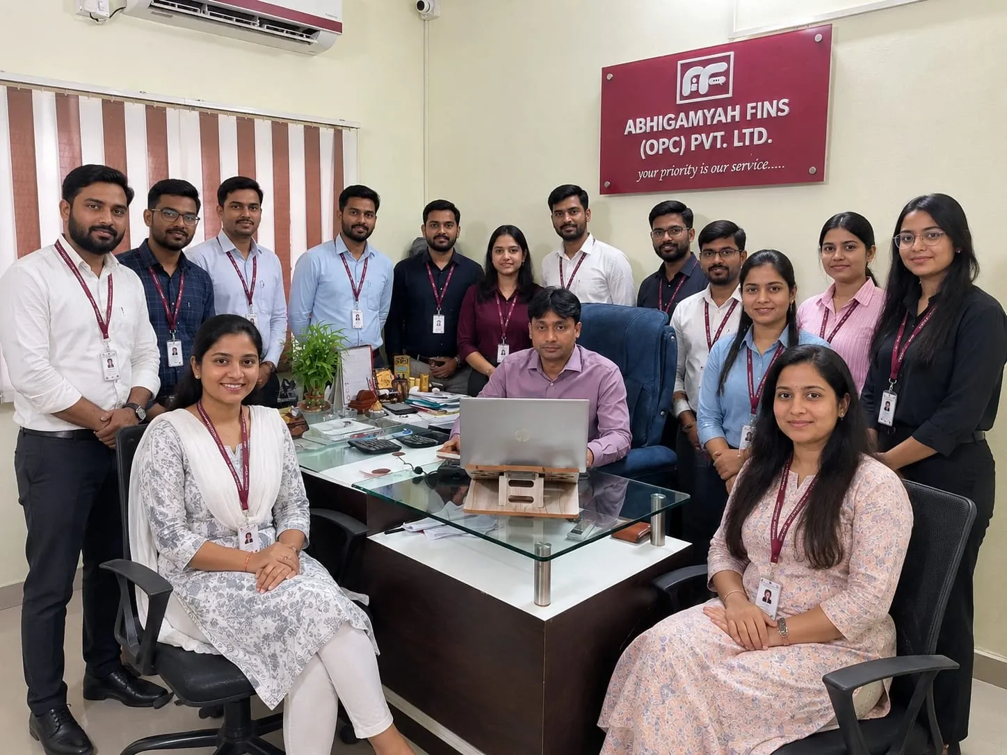 The Abhigamyah Fins loan consultant team at the Rahatani, Pune office